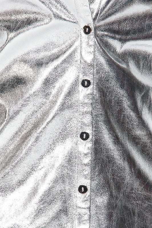 Metallic Oversized Shiny Shacket