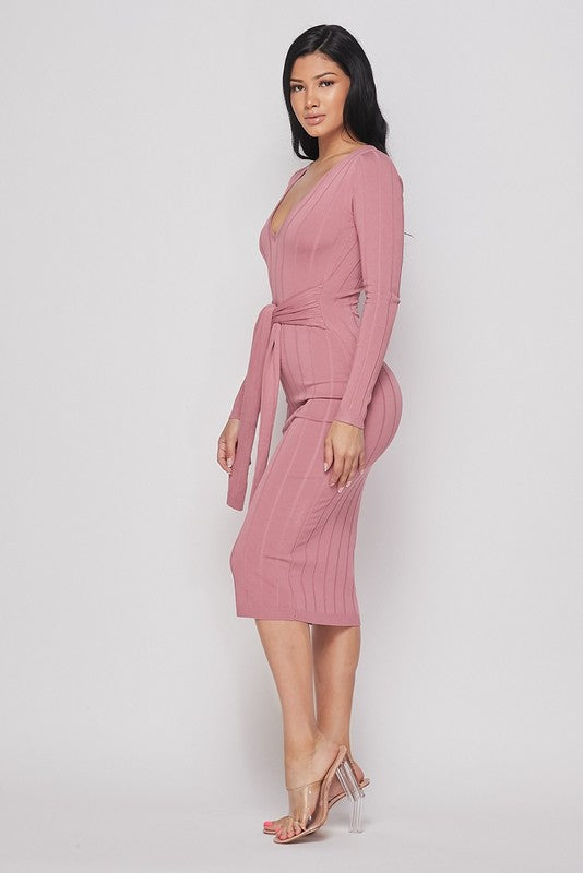 long sleeve midi dress