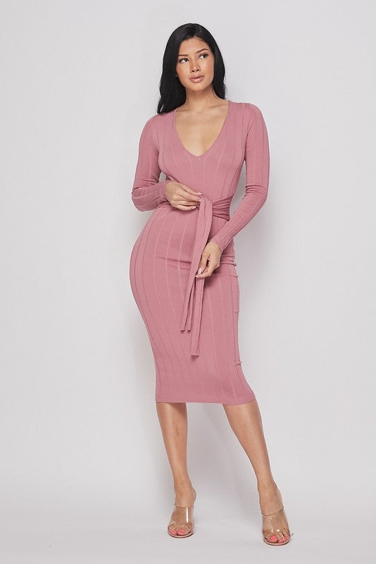 long sleeve midi dress